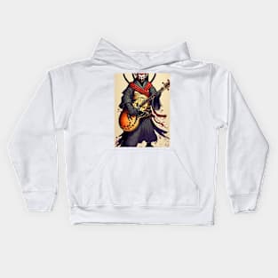 Mysterious creature playing the guitar Kids Hoodie